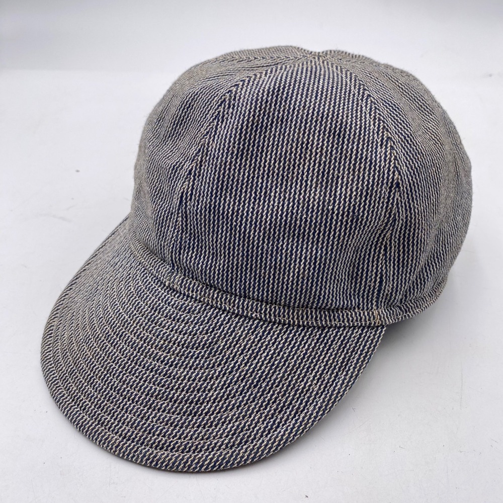 Stevenson Overall Co Hickory Stripe Denim Mechanic hat Mens 7 1/2 Blue Workwear